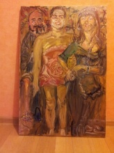 Натта Конышева. Портрет Искандера с дочерьми. ...