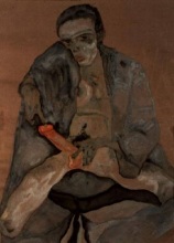 Egon Schiele. Self-portrait masturbating