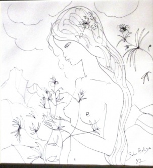 Balasa 1987 Nude with Flowers